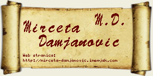 Mirčeta Damjanović vizit kartica
